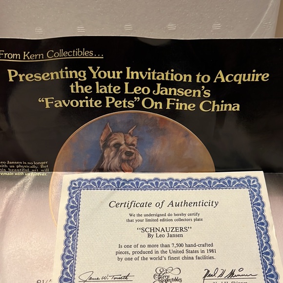 My Favorite Pets by Leo Jansen Plate -Schnauzers - Picture 5 of 5